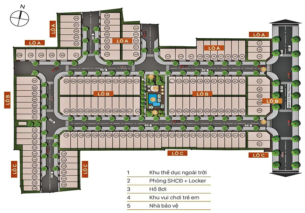 Sơ đồ mặt bằng tổng thể KĐT Phú Gia Compound