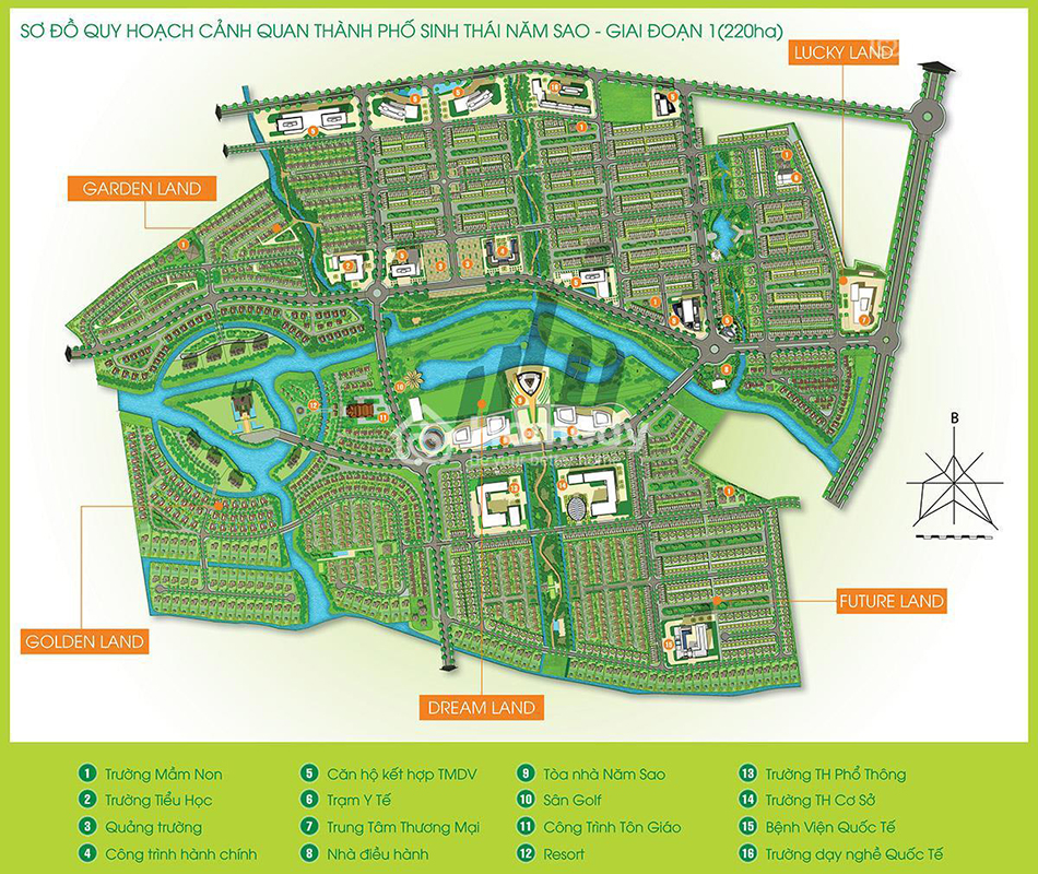 Sơ đồ mặt bằng phân khu Lucky Land tại Five Star Eco City