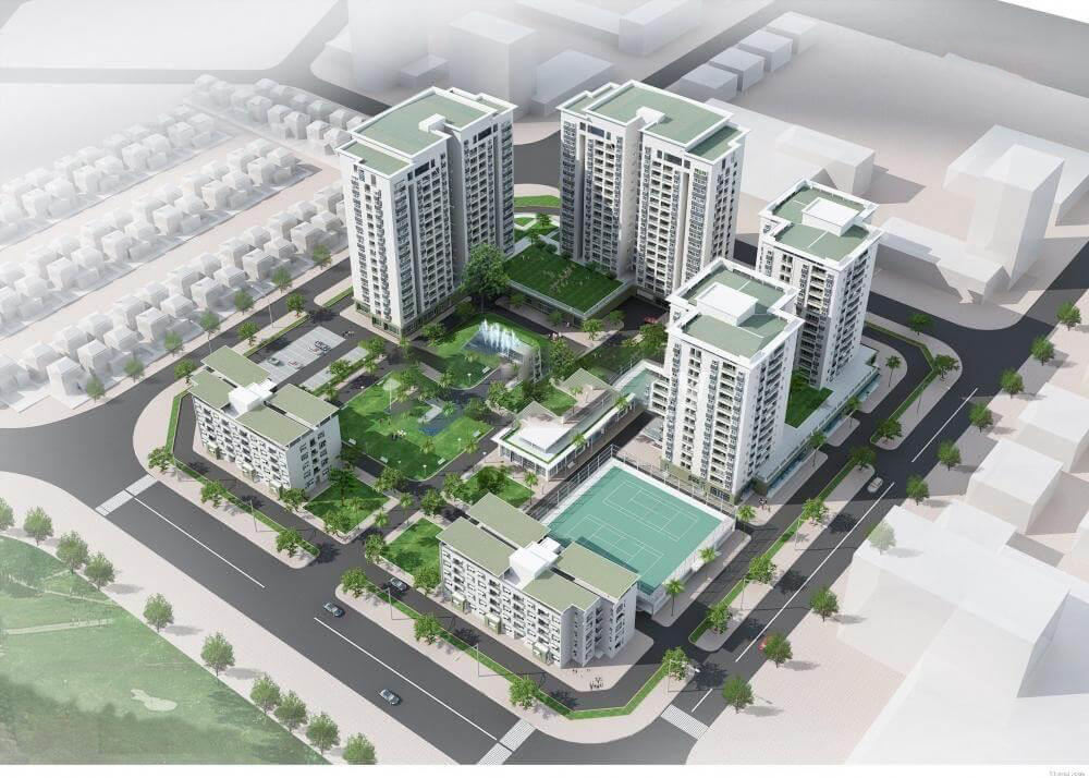 Công viên và hồ điều hòa tại KĐT Việt Hưng
