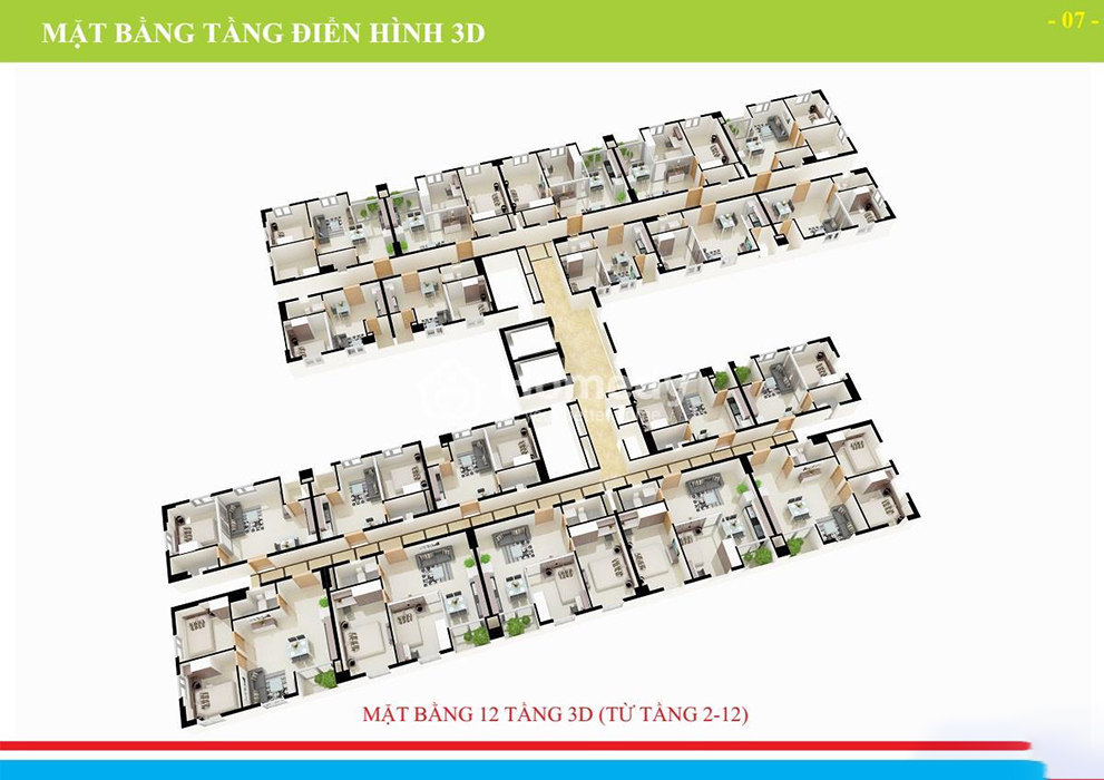 Sơ đồ mặt bằng căn hộ 30m² điển hình tại NOXH Becamex Vietsing