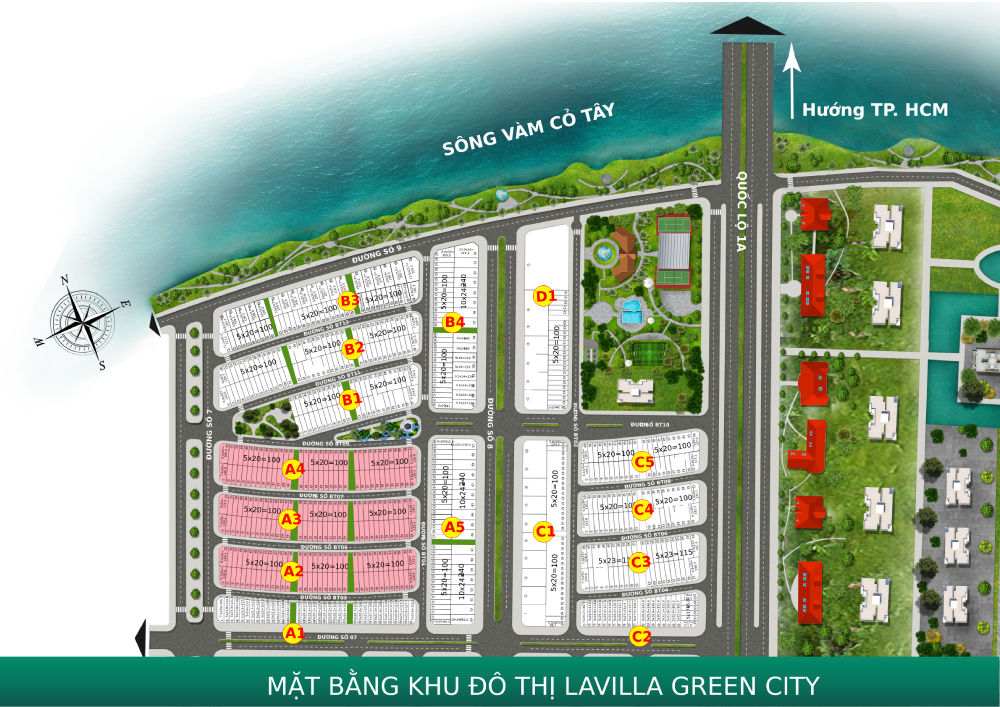 Sơ đồ mặt bằng nhà phố liền kề tại Lavilla Green City