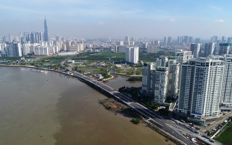 Toàn cảnh cầu Thời Đại nhìn từ trên cao