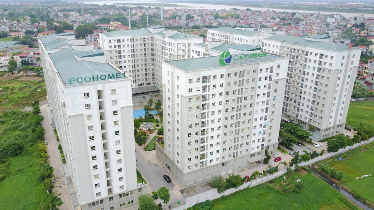 Khuôn viên xanh tại Ecohome 1
