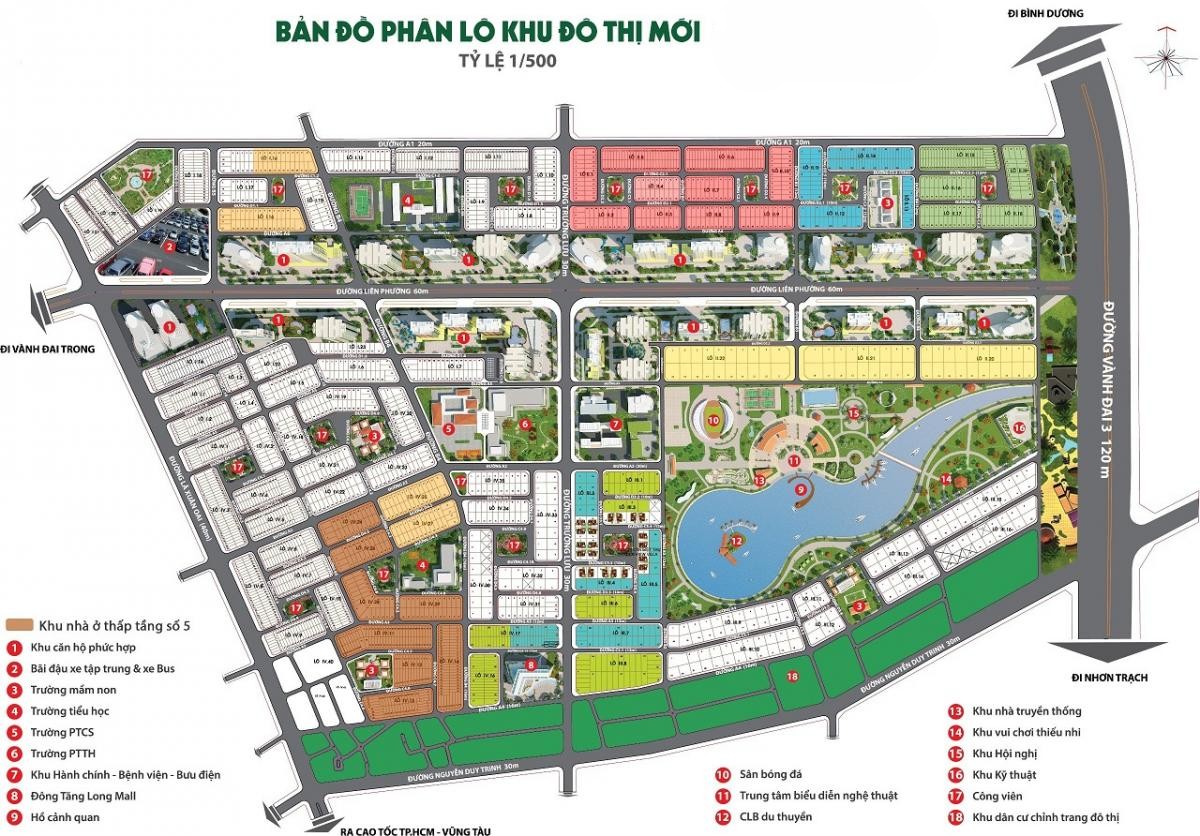 Sơ đồ mặt bằng tổng thể khu đô thị Đông Tăng Long