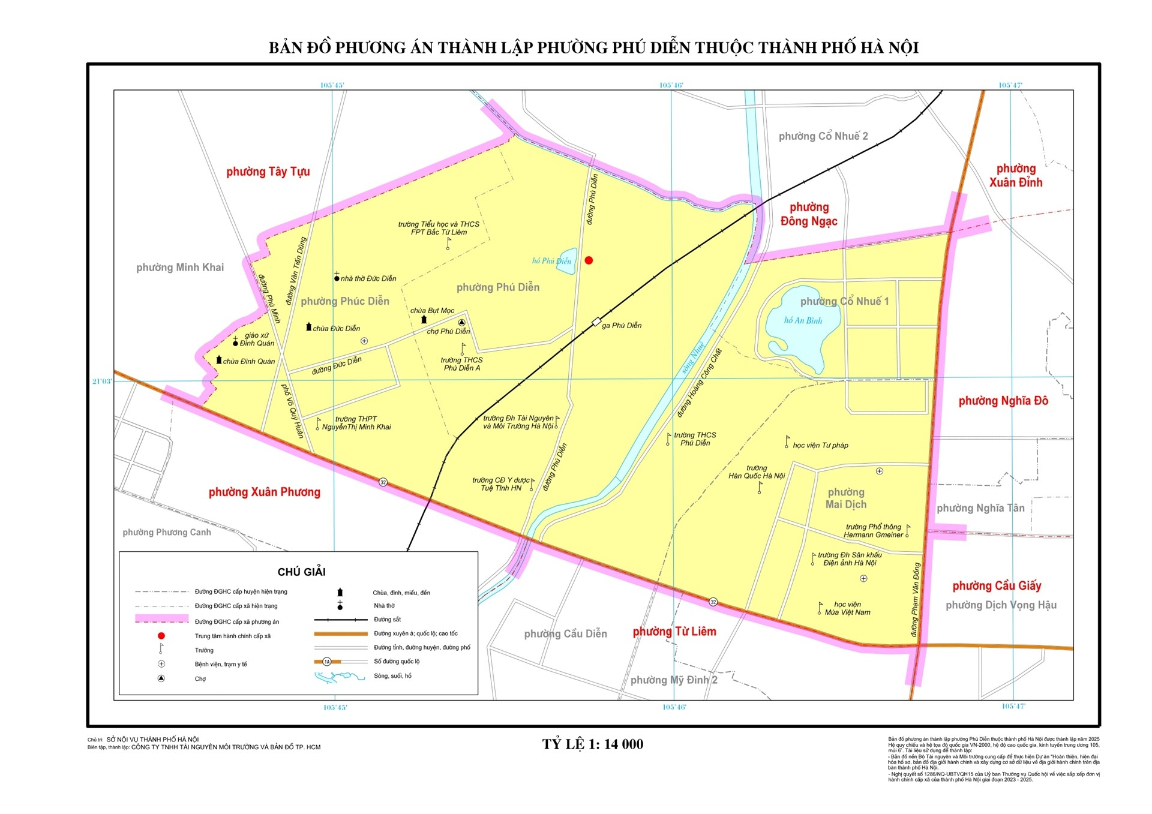 Bản đồ phường Phú Diễn sau sáp nhập - Nhấn để xem ảnh lớn
