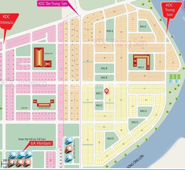 Sơ đồ quy hoạch tổng thể Khu dân cư Trung Sơn