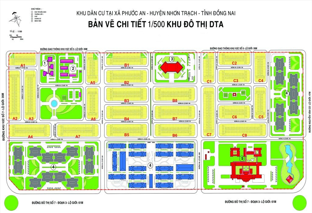 Sơ đồ phân lô tại KĐT DTA Nhơn Trạch