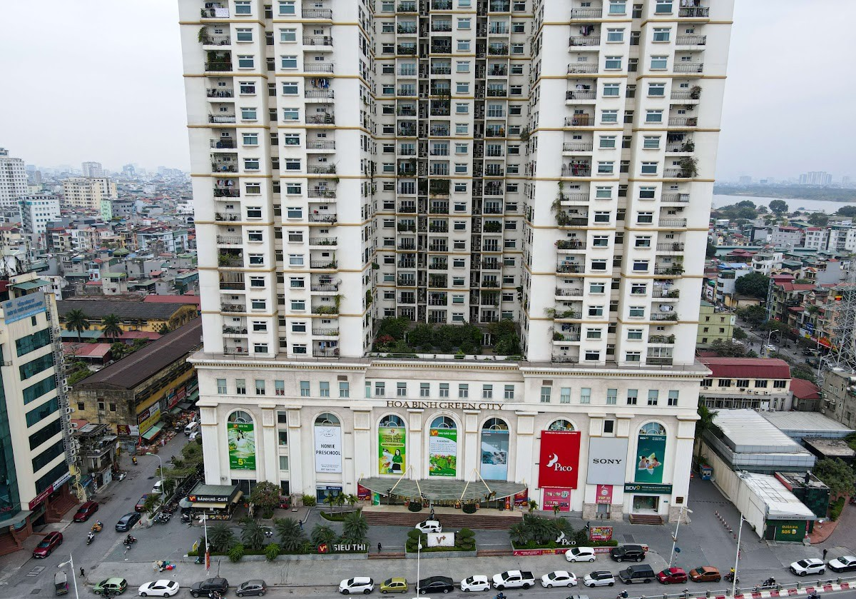 Toàn cảnh chung cư Hòa Bình Green City 505 Minh Khai, Hai Bà Trưng