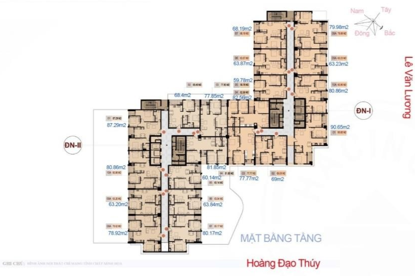 Sơ đồ mặt bằng điển hình tại chung cư Hà Nội Center Point