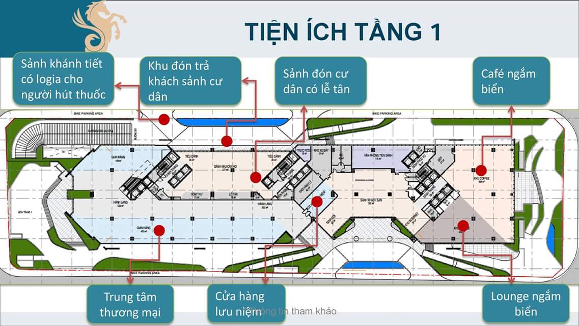 Sơ đồ mặt bằng căn hộ 1 phòng ngủ điển hình tại Scenia Bay