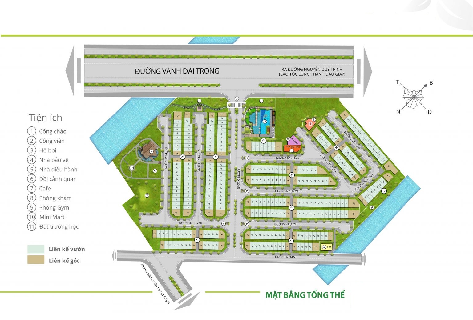 Sơ đồ mặt bằng điển hình nhà phố tại dự án Mega Village