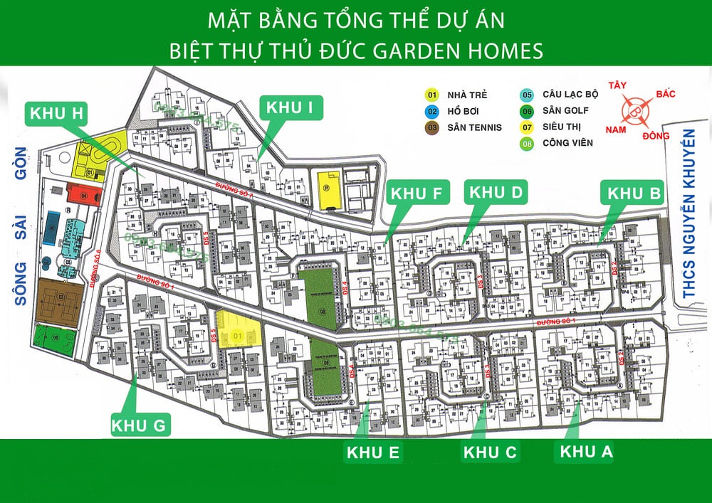 Sơ đồ mặt bằng nhà phố điển hình tại Thủ Đức Garden Homes