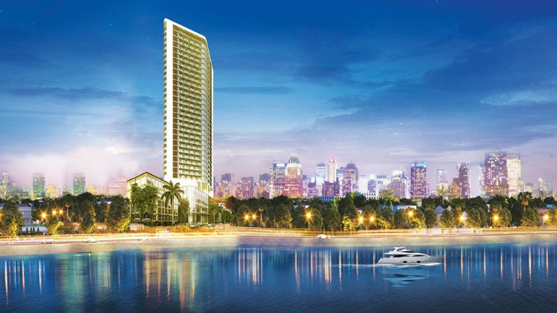 Không gian phòng khách hiện đại tại căn hộ Marina Suites Nha Trang