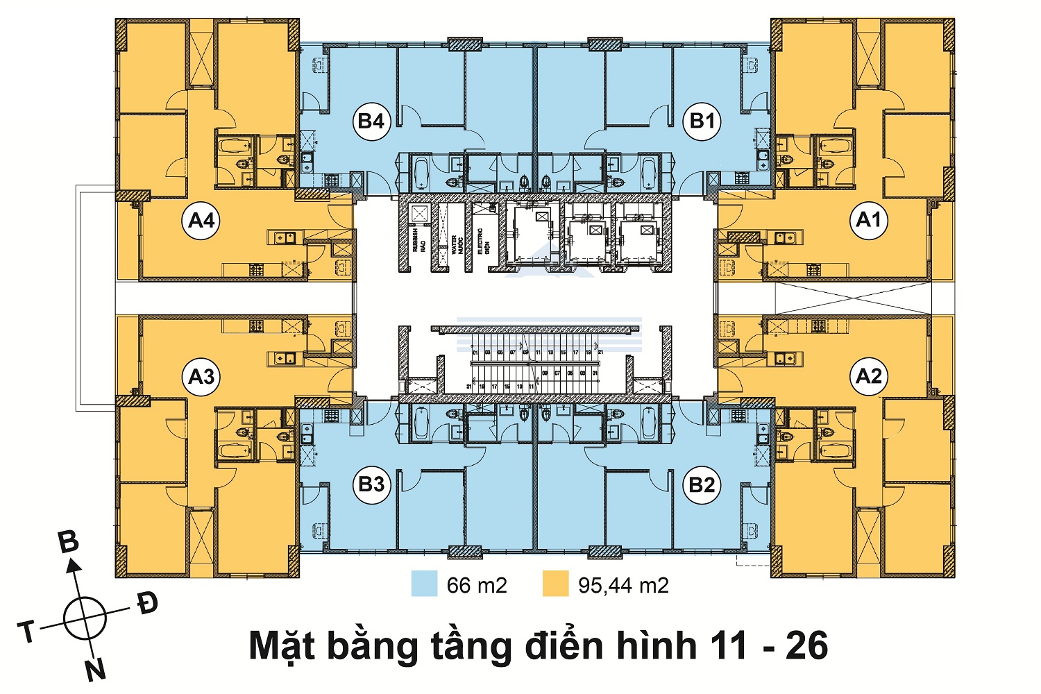 Sơ đồ mặt bằng điển hình tại Saigon Plaza Tower