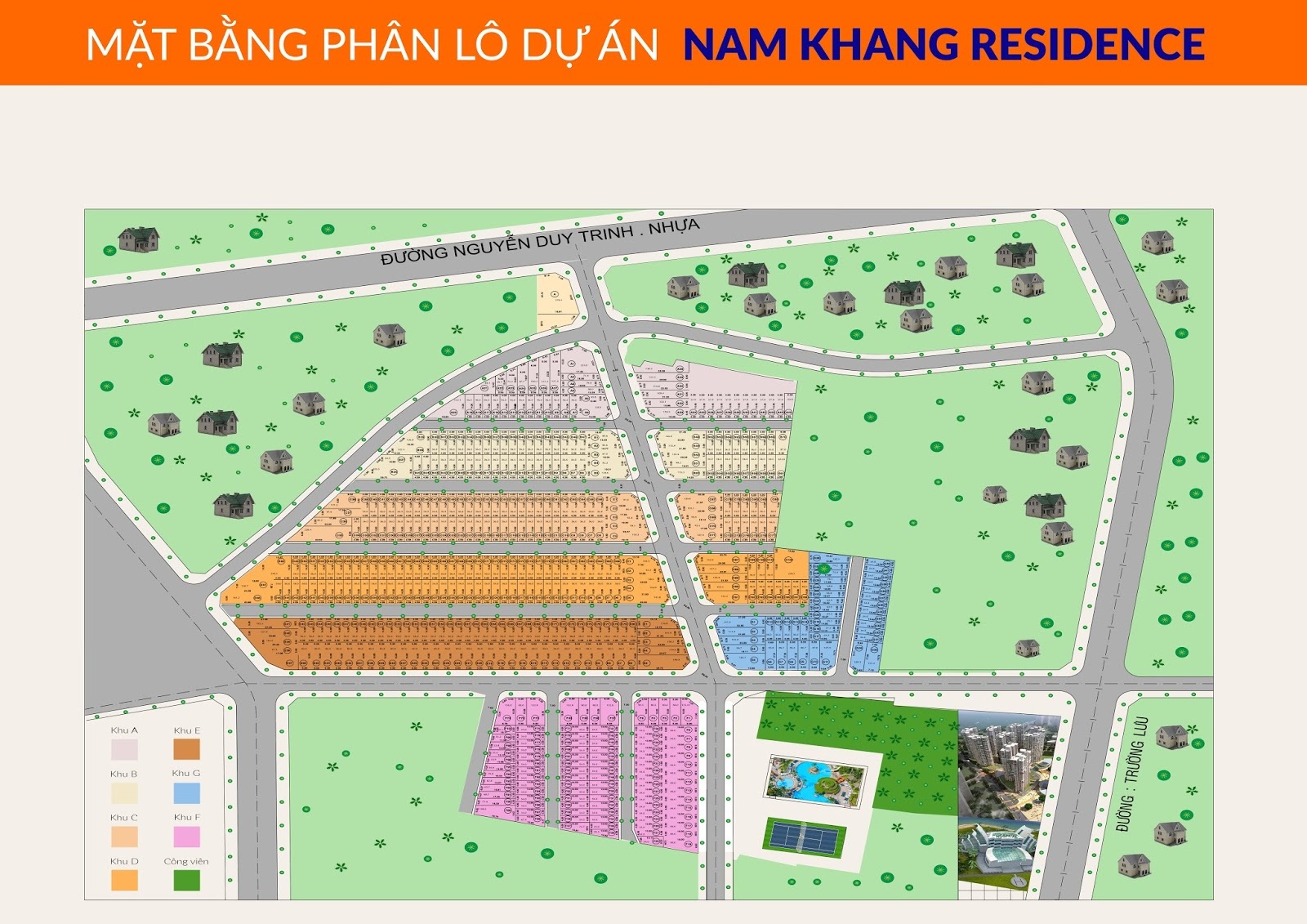 Sơ đồ phân lô Khu dân cư Nam Khang Residence