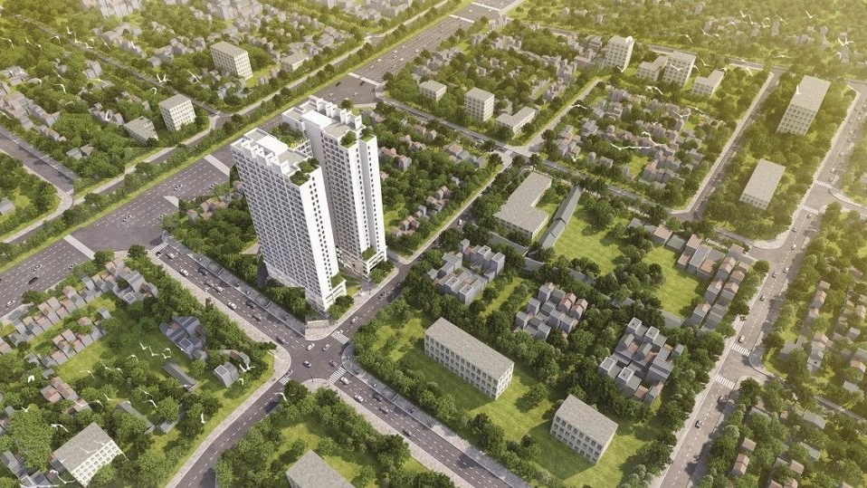 Không gian sống xanh tại KĐT Pháp Vân - Tứ Hiệp