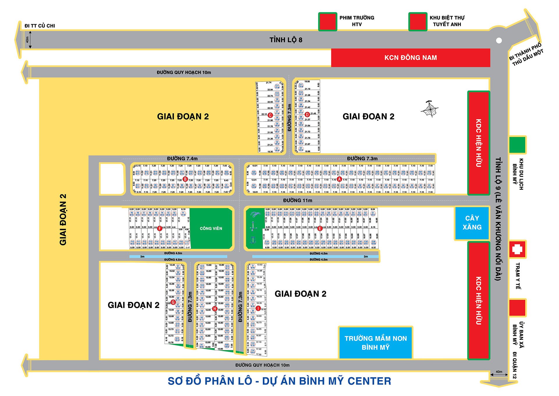 Sơ đồ mặt bằng Khu dân cư Bình Mỹ Center