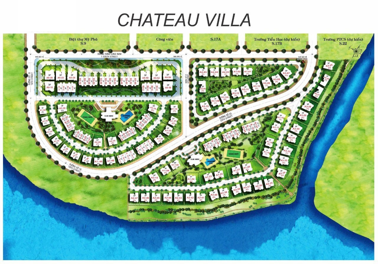 Sơ đồ mặt bằng tổng thể khu biệt thự Chateau