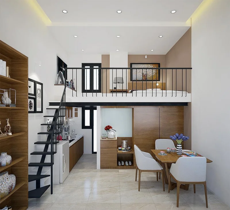 Căn phòng trọ gác lửng sang trọng, đầu tư cho thuê trọ cao cấp, đầy đủ tiện nghi.