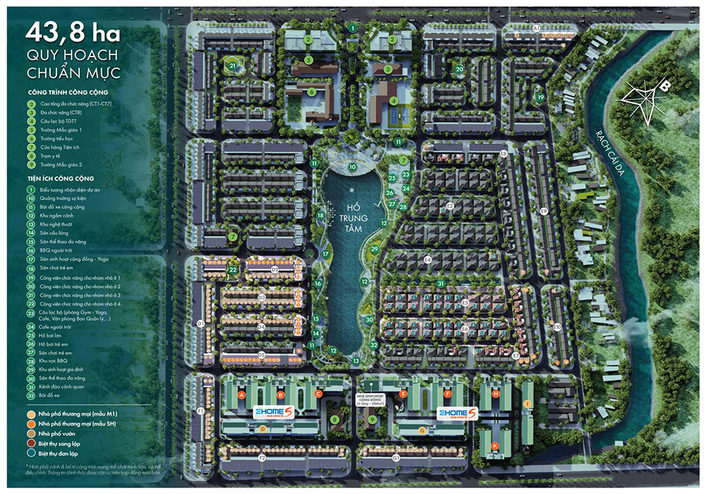 Sơ đồ phân lô chi tiết KDC Nam Long II Central Lake