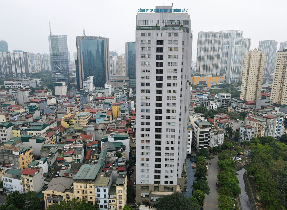 Toàn cảnh chung cư Sông Đà 7, KĐT Nam Trung Yên, Cầu Giấy