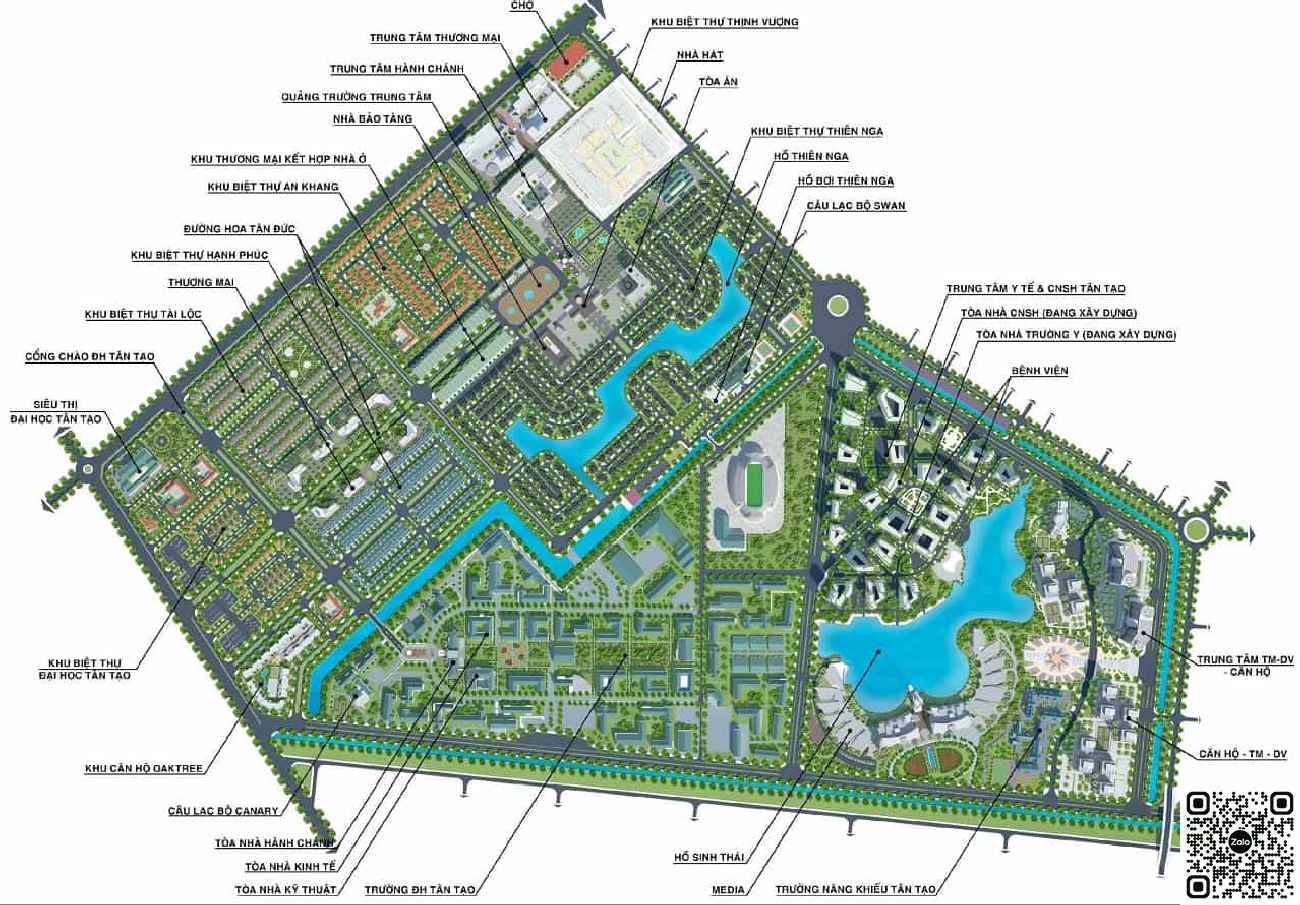 Sơ đồ mặt bằng phân lô tại Khu đô thị E.City Tân Đức