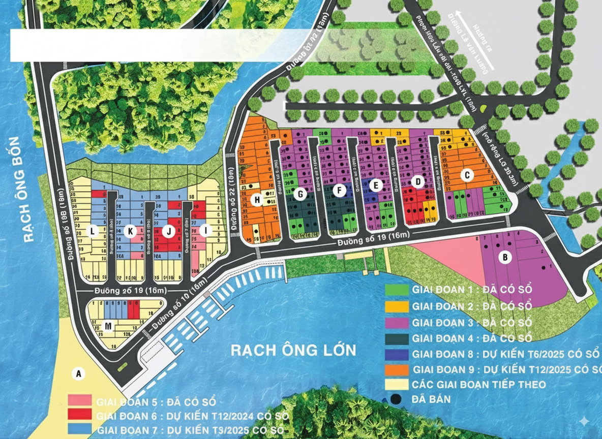 Sơ đồ phân lô KDC Gia Long Riverside