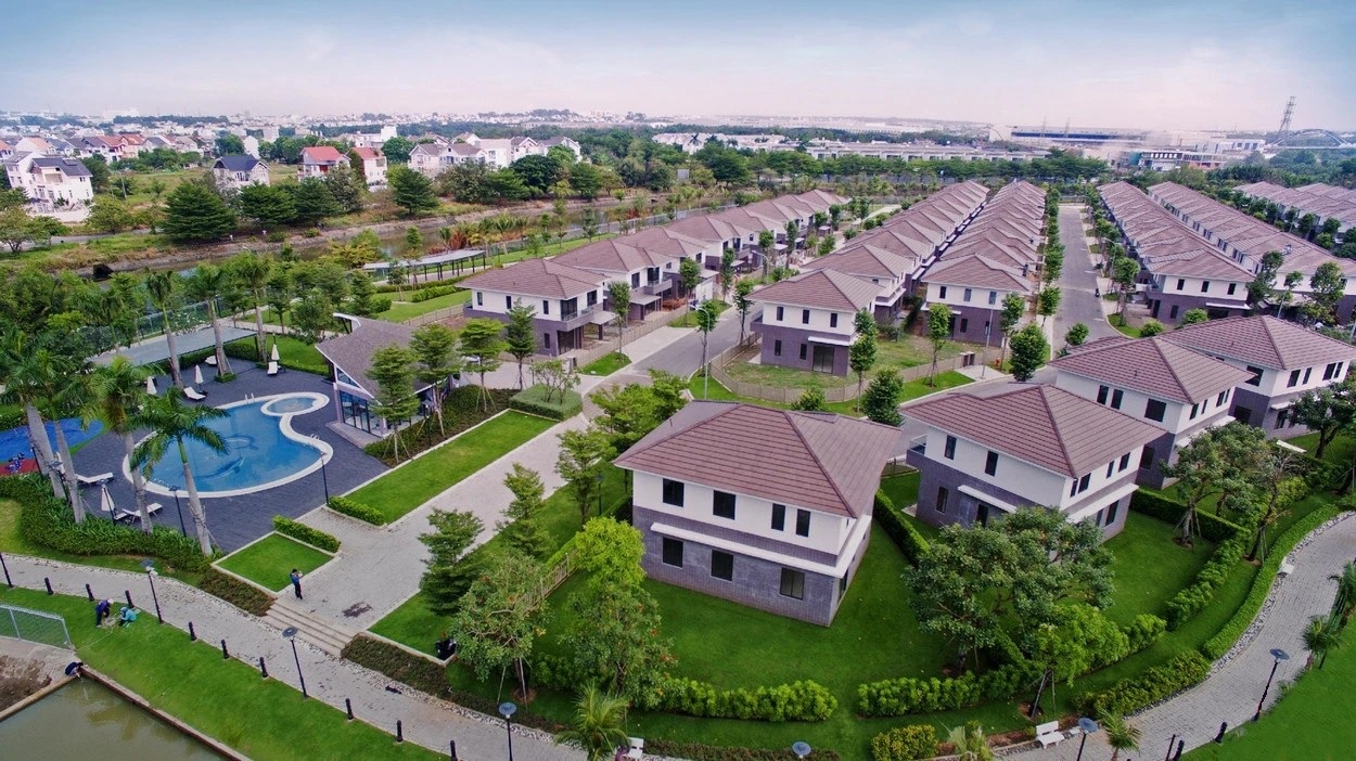 Toàn cảnh khu biệt thự Valora Fuji ven sông, TP. Thủ Đức