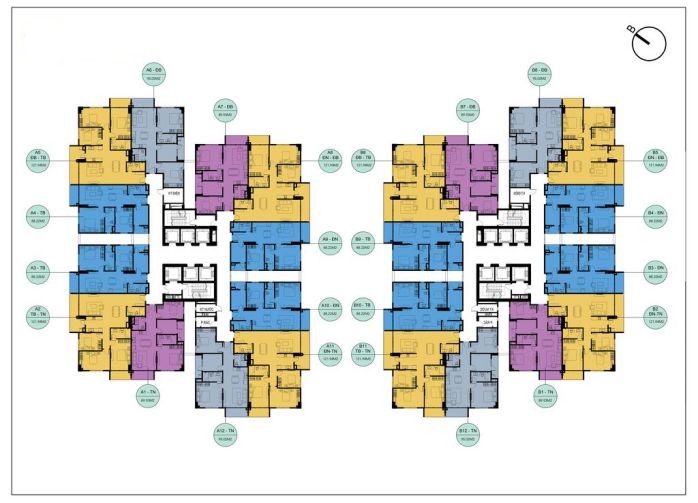 Sơ đồ mặt bằng tầng điển hình tại Thống Nhất Complex