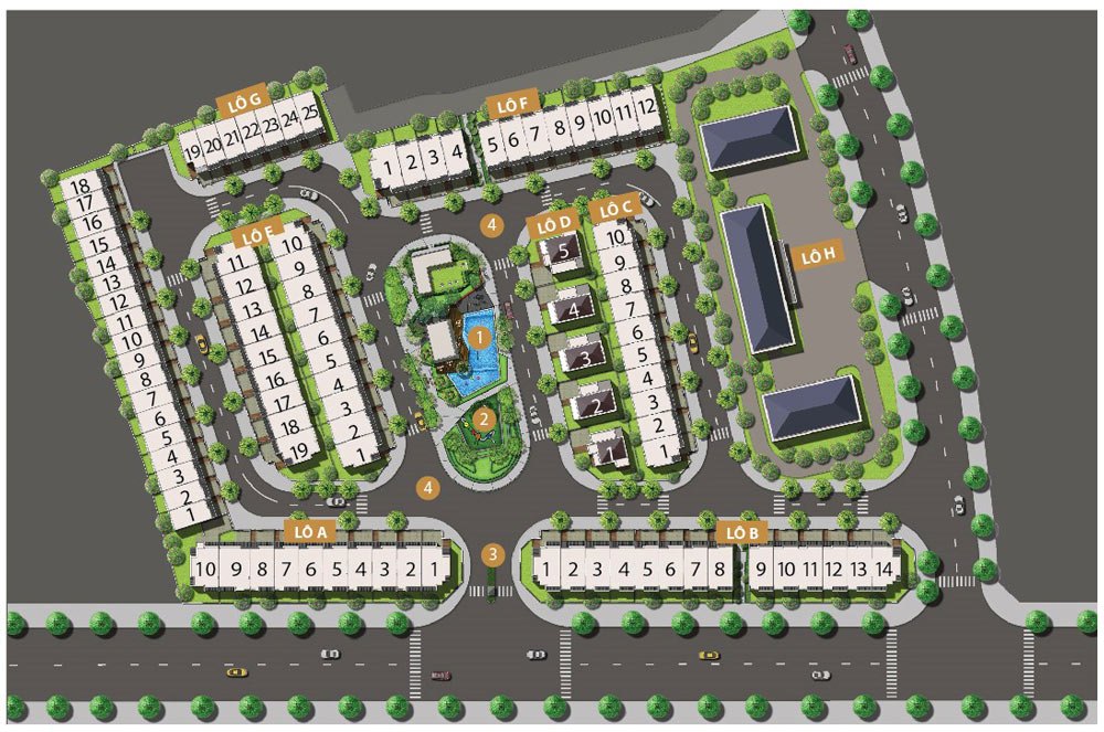 Sơ đồ tổng thể Khu dân cư Golf Park Residence