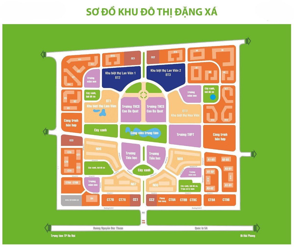 Sơ đồ quy hoạch tổng thể KĐT Đặng Xá, Gia Lâm