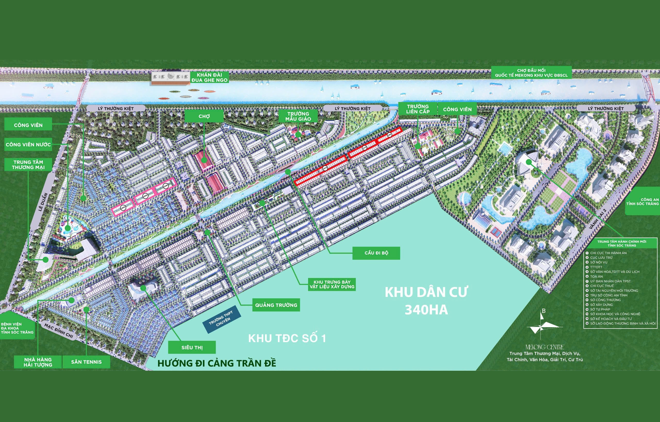 Sơ đồ mặt bằng tổng thể dự án Mekong Centre