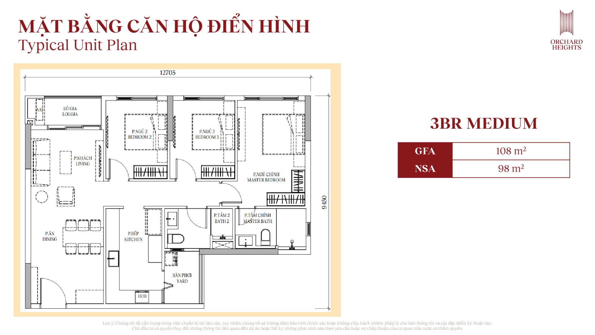 Sơ đồ mặt bằng chi tiết tháp Orchard Heights Sycamore Bình Dương