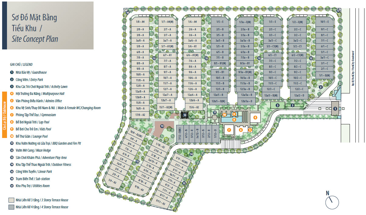 Mặt bằng thiết kế biệt thự tại tiểu khu The Mansions, ParkCity Hà Nội