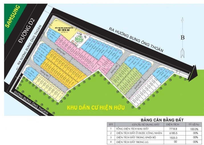 Sơ đồ mặt bằng điển hình tại Samsung Village