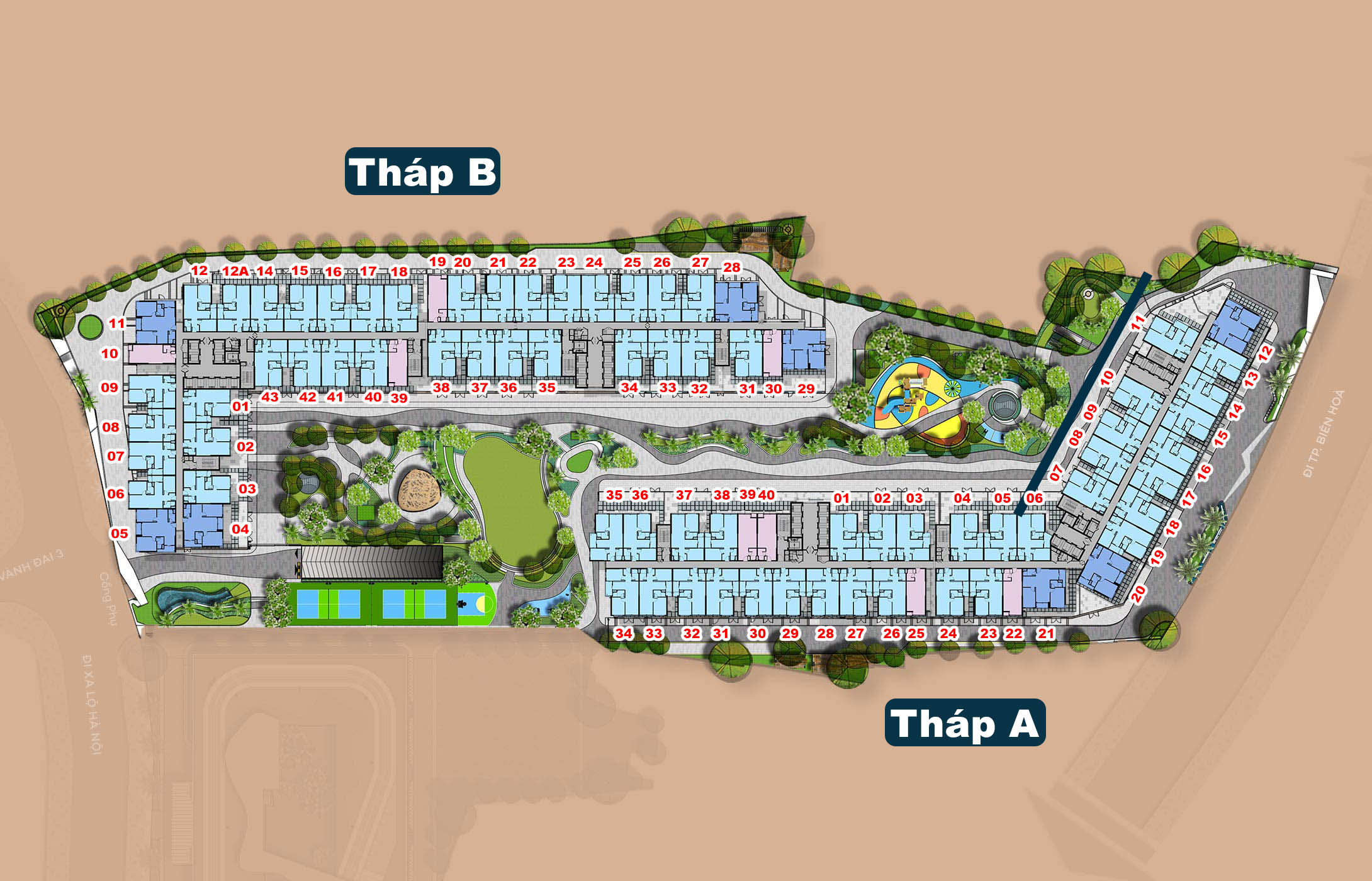 Sơ đồ mặt bằng tầng điển hình dự án The Gió Riverside