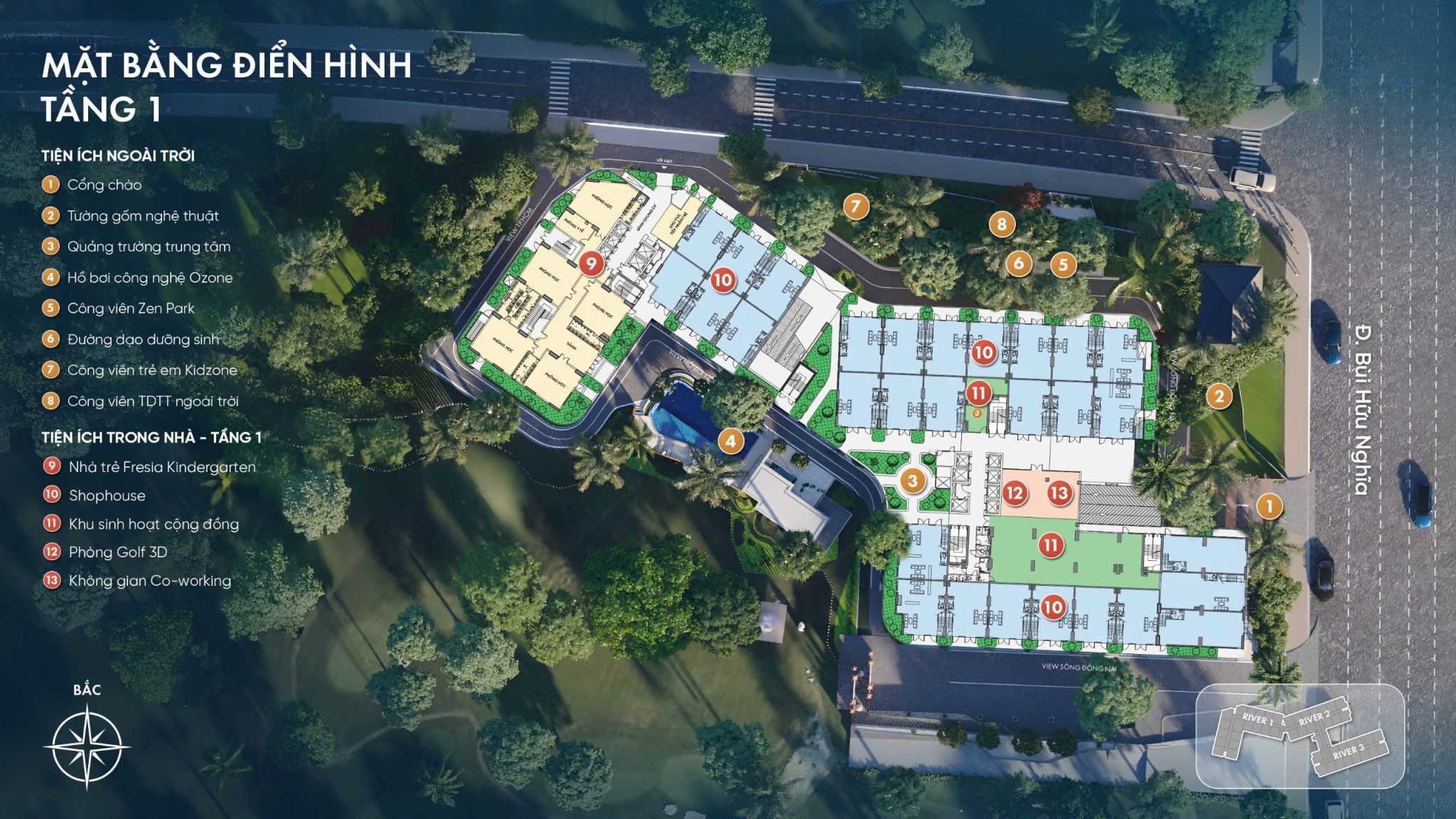 Sơ đồ mặt bằng căn hộ điển hình tại Fresia Riverside