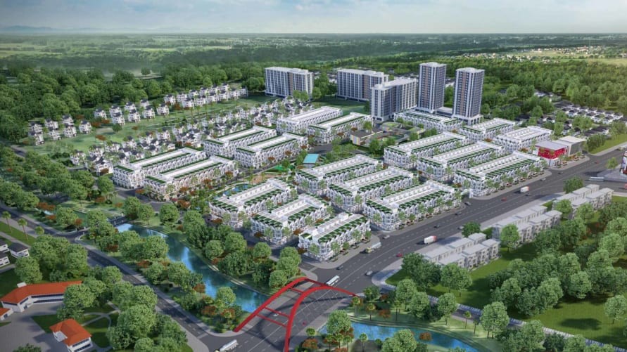 Phối cảnh Khu dân cư Tiến Lộc Garden với không gian xanh