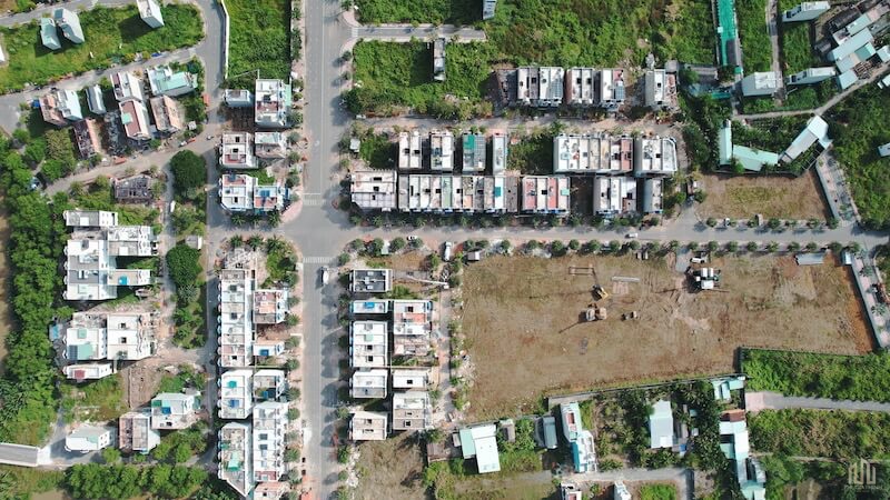Đường nội khu khang trang tại một dự án trong KDC Trường Lưu