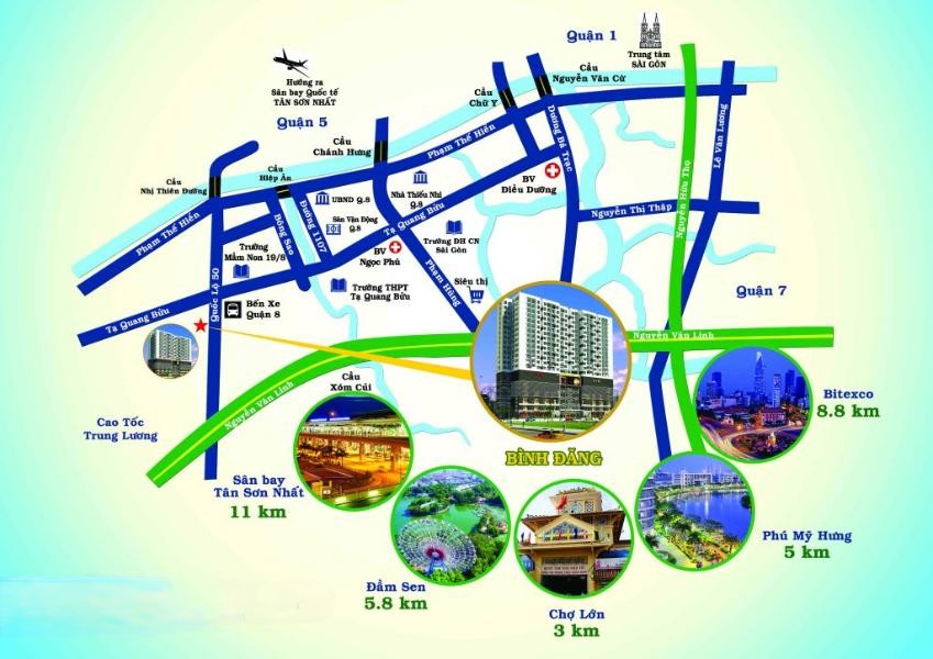 Sơ đồ phân lô tổng thể Khu dân cư Bình Đăng