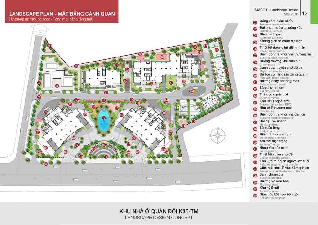 Sơ đồ mặt bằng tầng điển hình tại dự án K35 Tân Mai