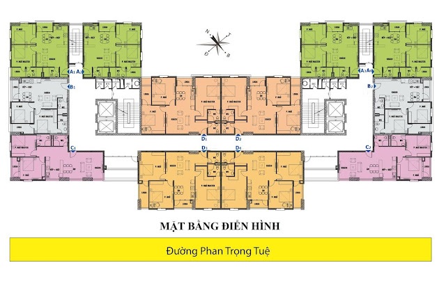 Sơ đồ mặt bằng điển hình tại dự án Tabudec Plaza