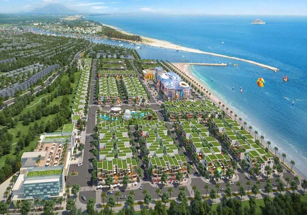Phối cảnh nhà phố và tiện ích tại Queen Pearl Mũi Né