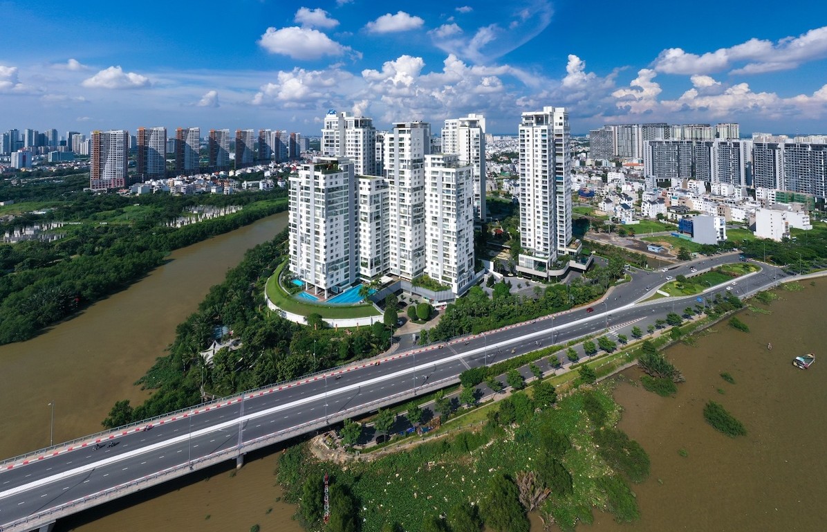 Toàn cảnh Khu dân cư Thạnh Mỹ Lợi ven sông Sài Gòn, TP. Thủ Đức