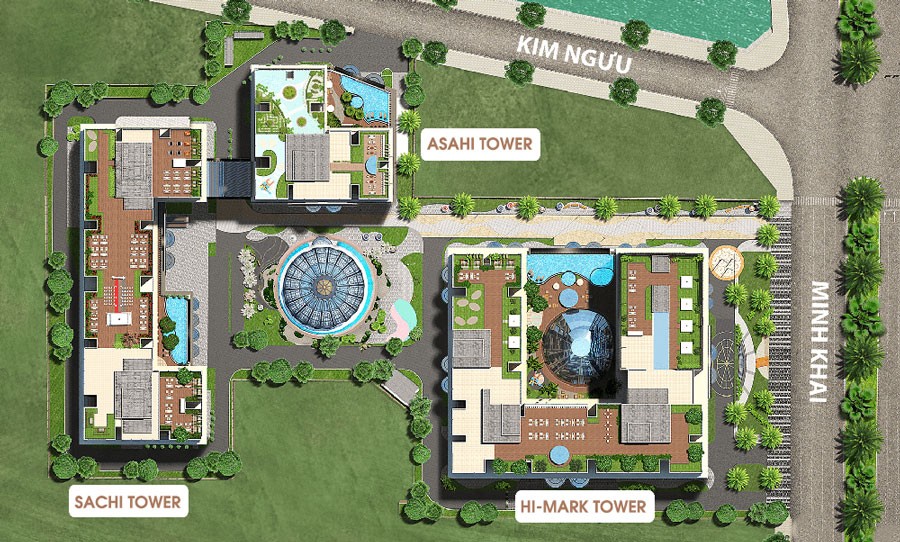 Sơ đồ mặt bằng căn hộ điển hình tại dự án Hinode City