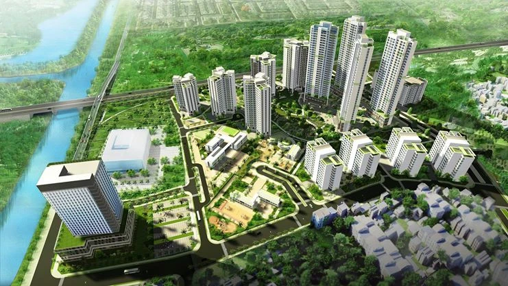 Không gian xanh tại Khu đô thị Pháp Vân Tứ Hiệp