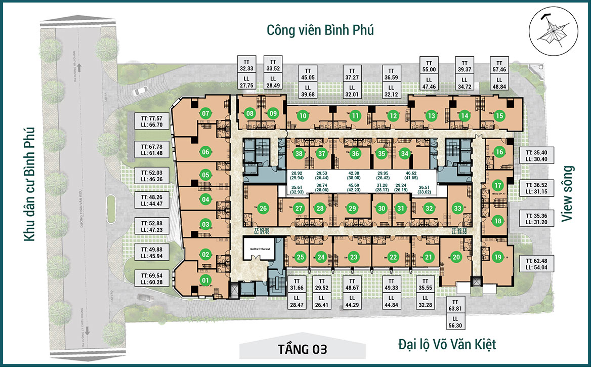 Sơ đồ mặt bằng chung cư Trần Văn Kiểu, Quận 10