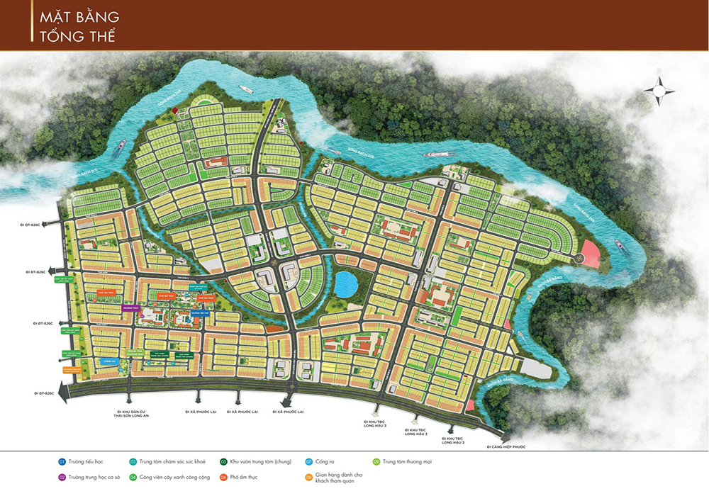 Sơ đồ phân lô chi tiết dự án KĐT T&T Long Hậu