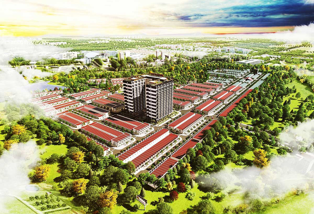 Nhà phố và tiện ích tại KĐT Thịnh Gia