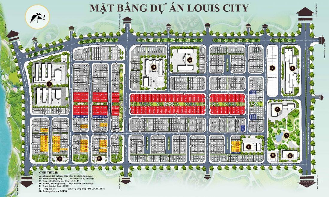 Sơ đồ phân lô tại KĐT Louis City Đại Mỗ
